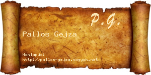 Pallos Gejza névjegykártya